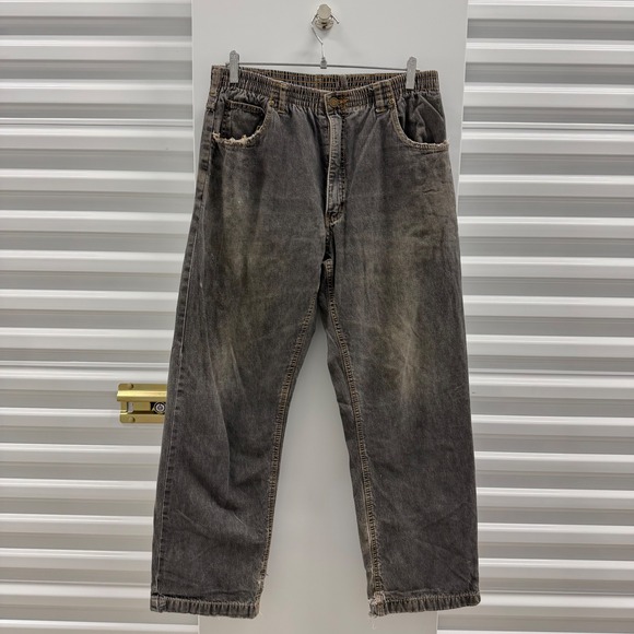 Haband Other - Haband Ice House Flannel Lined Jeans Mens Grey Distressed Elastic Waist 30x30